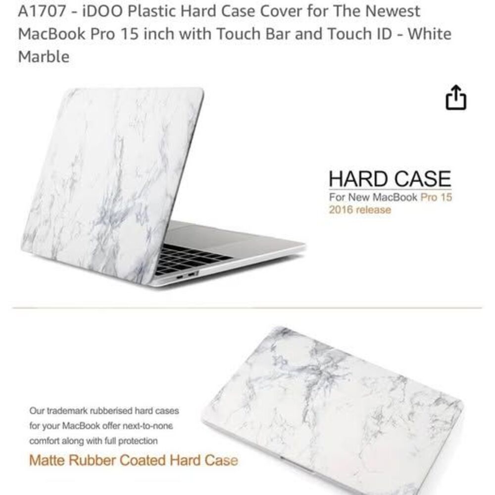 MacBook Pro 15 Inch Case - iDOO Plastic Hard Case Cover